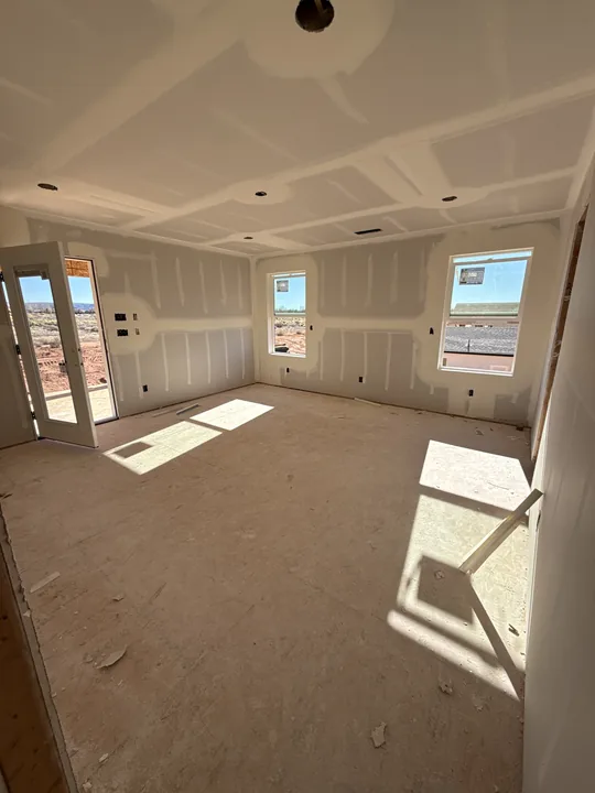 Two Story — Drywall hung and taped · bedrooms