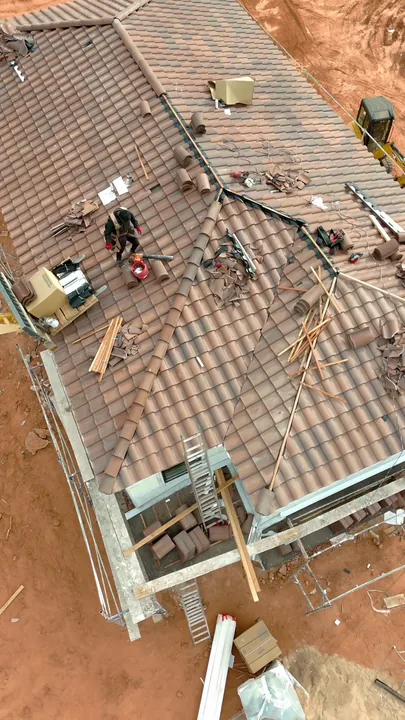 Two Story — Cabinet boxes and floor tile setting