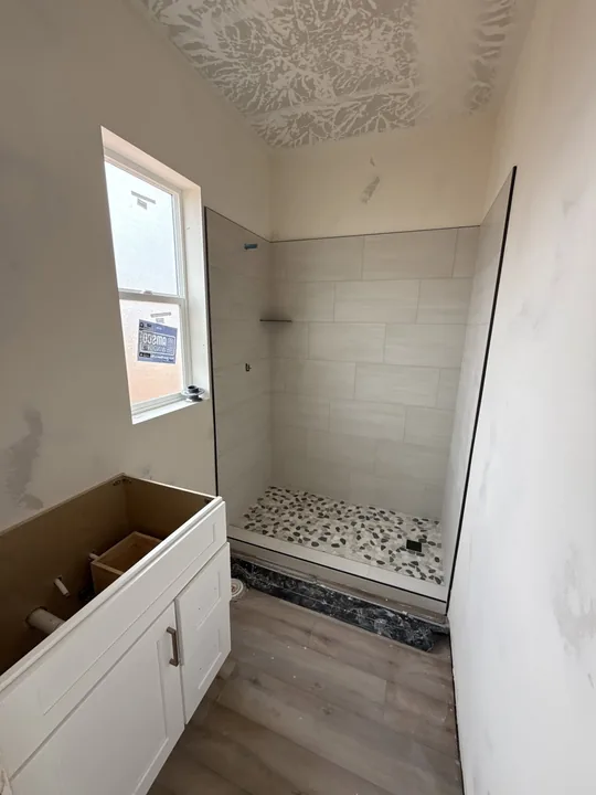 3 Bed / 2 Bath + Casita — Shower tile installed before fixtures · bathrooms