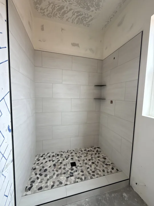 3 Bed / 2 Bath + Casita — Shower tile installed before fixtures · bathrooms