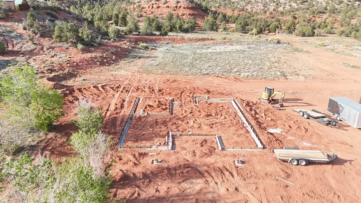 5 Bed / 3 Bath — Footings poured with edge forms and under-slab plumbing