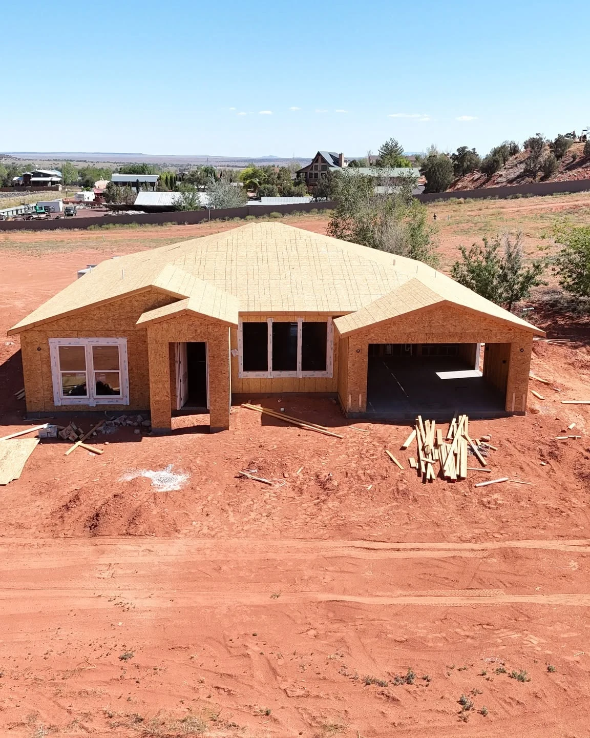 An Family Homes home during framing and sheathing